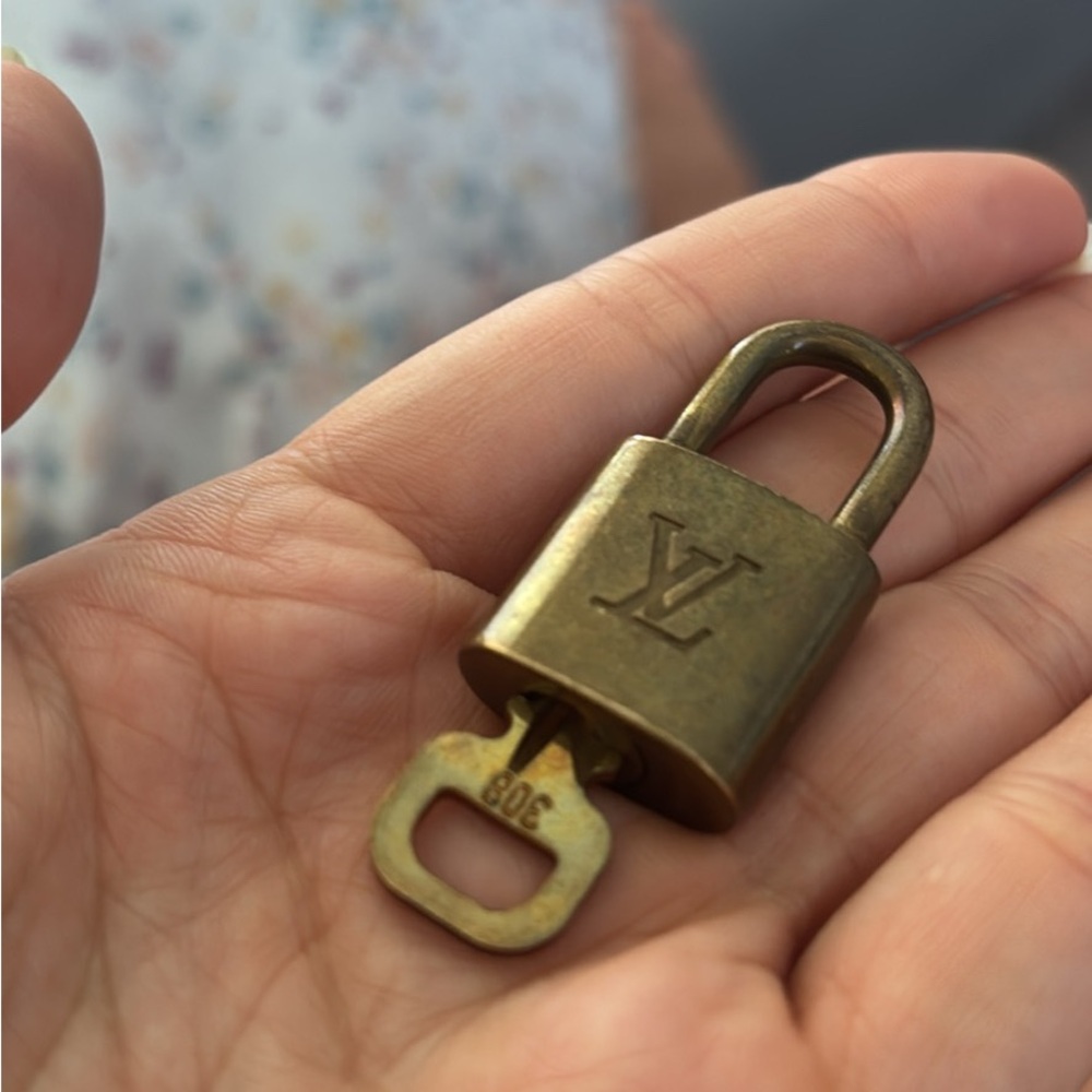 Louis Vuitton Gold Padlock with Key